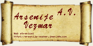 Arsenije Vezmar vizit kartica